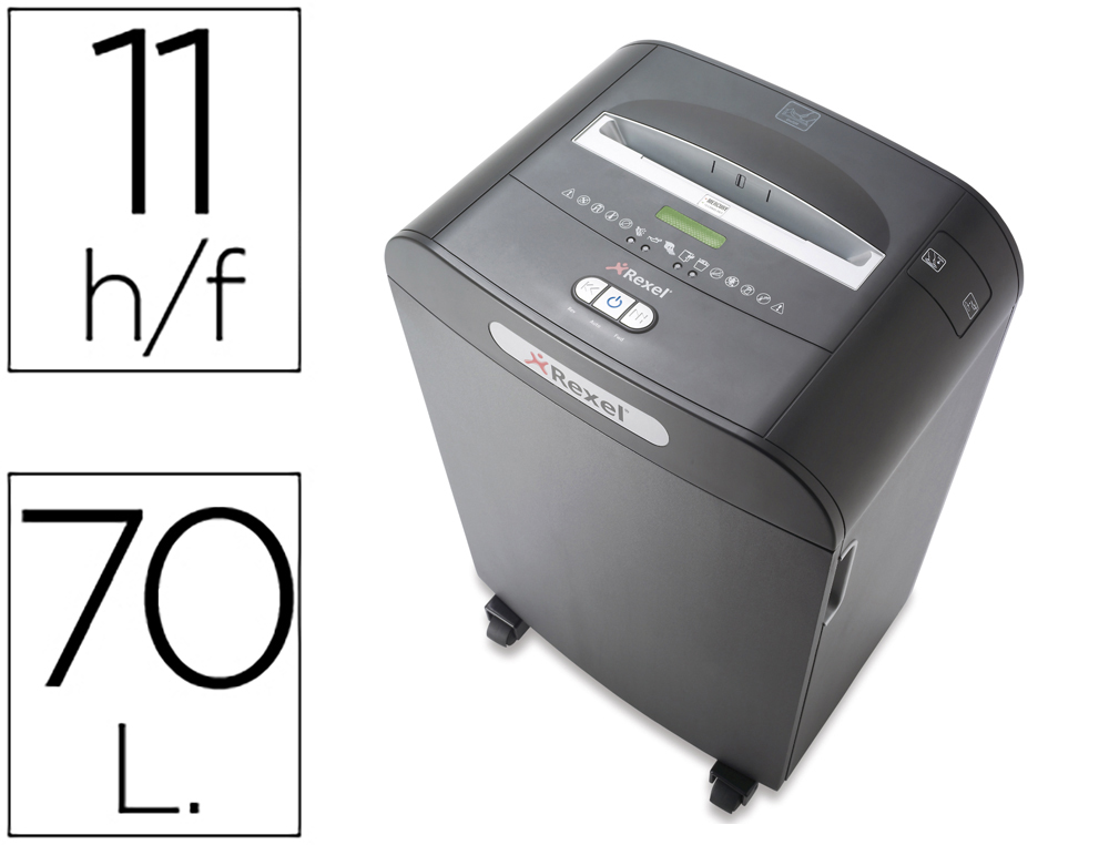 Destructora de documentos rexel antiatasco mercury rdm1170 capacidad de corte 11 h destruye grapas y clips