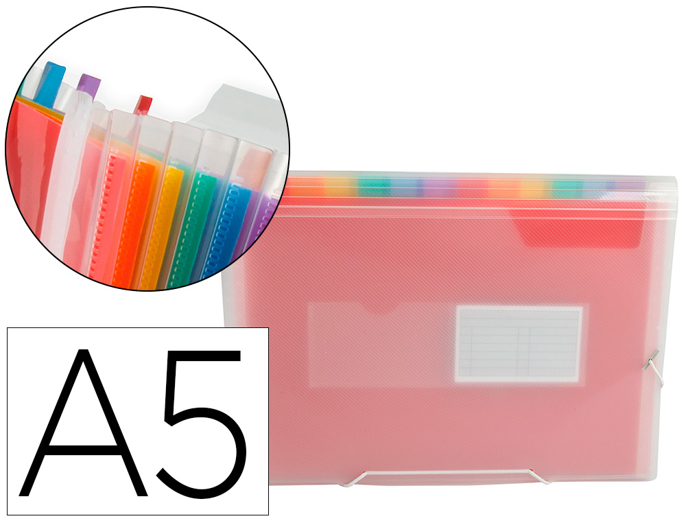 Carpeta liderpapel clasificador fuelle polipropileno din a5 spectrafile