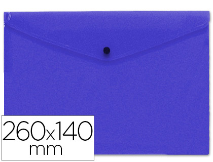 Carpeta liderpapel dossier broche polipropileno tamaño sobre americano 260x140 mm azul translucido