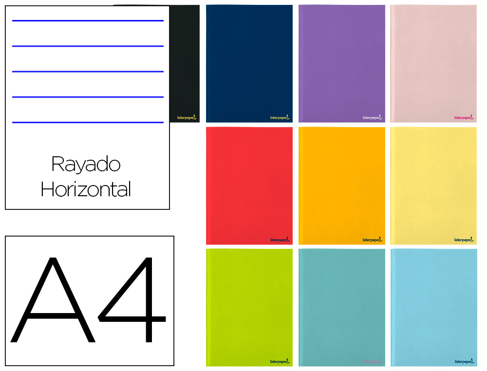 Libreta liderpapel smart a4 80 hojas 60g/m2 horizontal con doble margen