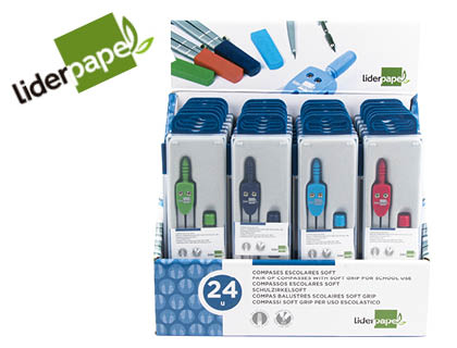 Compas liderpapel con mango extra soft colores surtidos