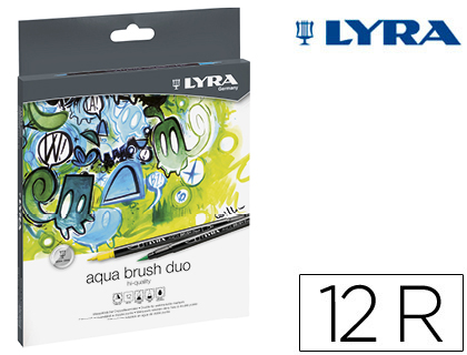Rotulador lyra aqua brush duo caja de 12 colores