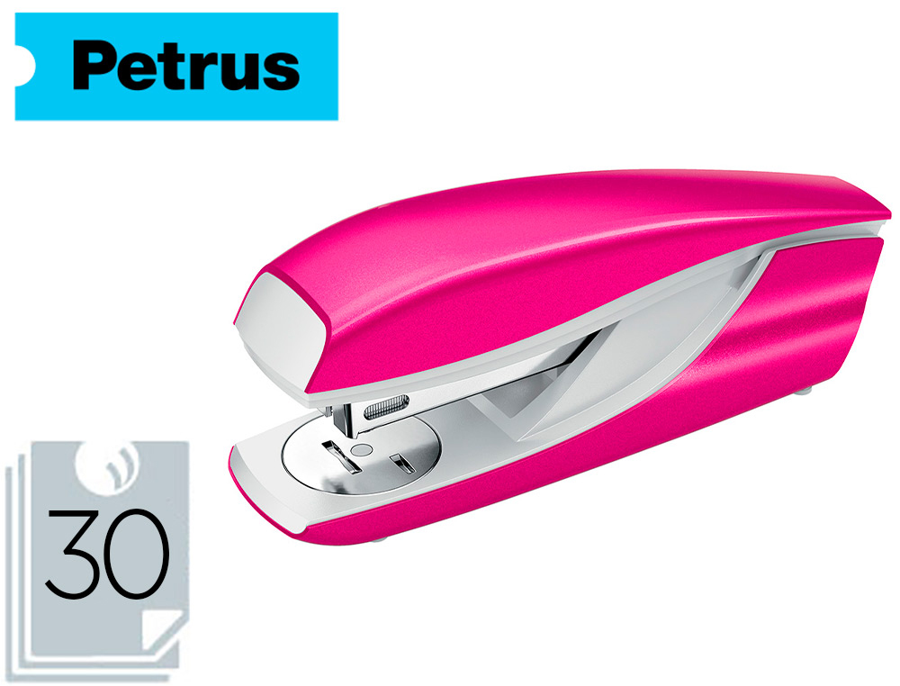 Grapadora petrus mod 635 wow fucsia metalizada capacidad 30 hojas