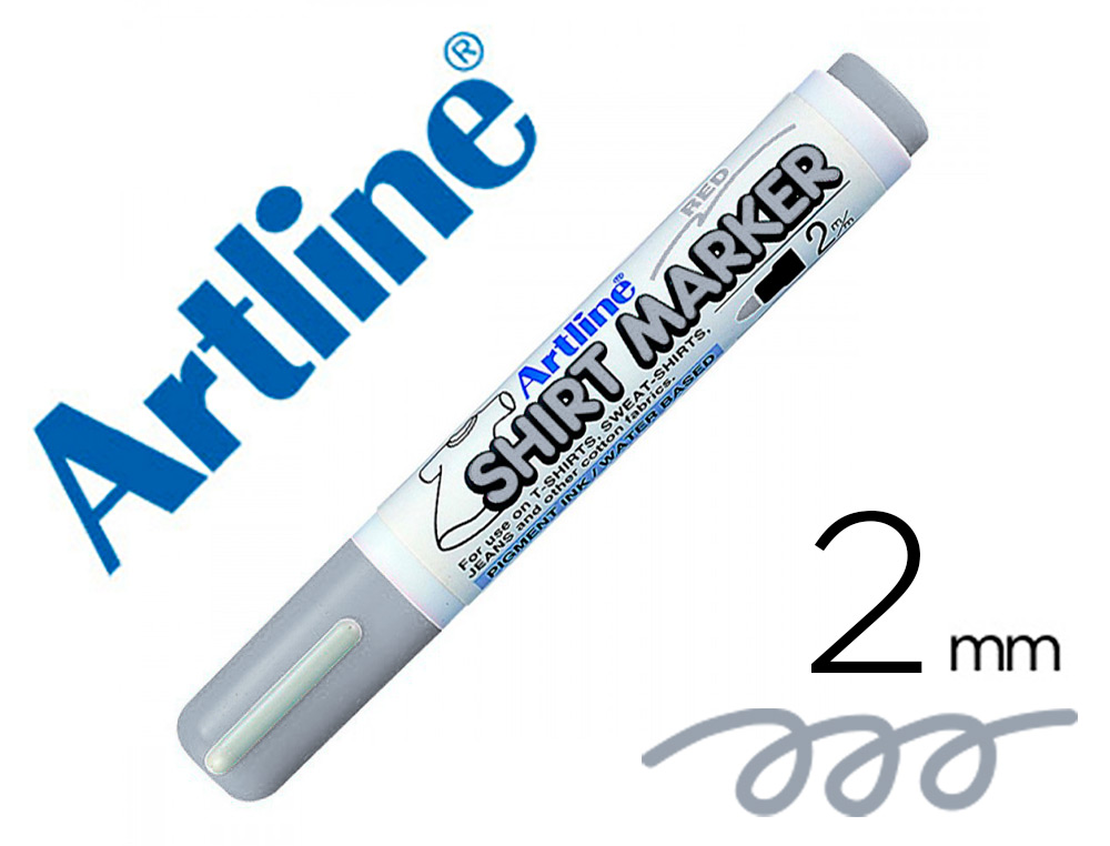 Rotulador artline camiseta ekt-2 gris punta redonda 2 mm para uso en camisetas