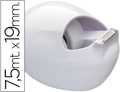 Portarrollo sobremesa scotch color blanco c-36 karim de 7,5 mt x 19 mm incluye rollo de cinta adhesiva magic