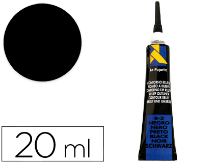 Contorno relieve la pajarita negro r-3 tubo 20 ml