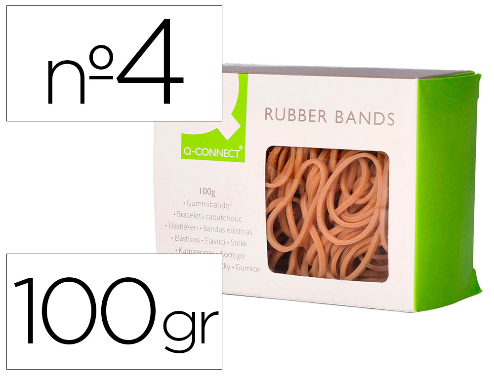 Gomillas elasticas q-connect 100 gr numero 4 40 x 2 mm