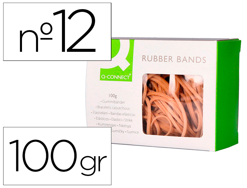 Gomillas elasticas q-connect 100 gr numero 12 120 x 2 mm