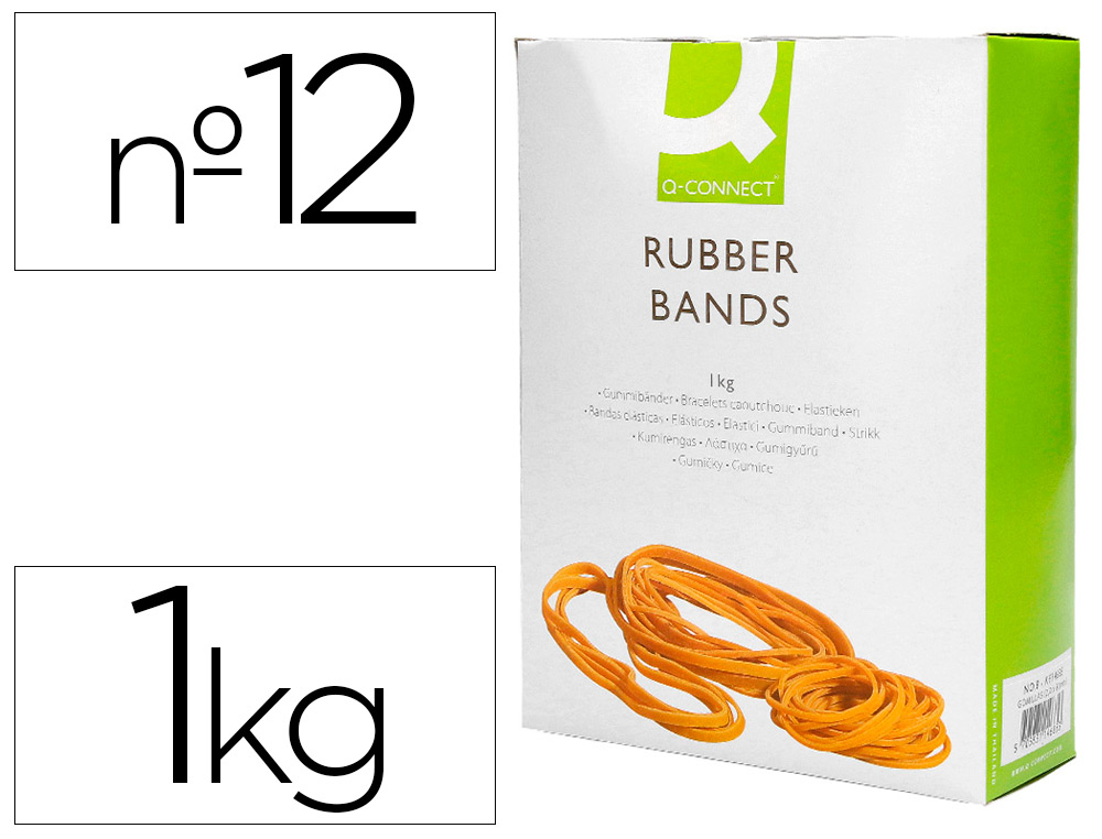 Gomillas elasticas q-connect 1000 gr numero 12 120 x 2 mm