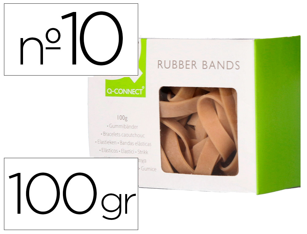 Bandas elasticas q-connect 100 gr 100x9 mm numero 10