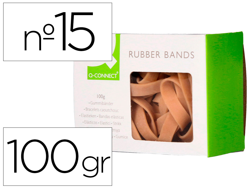 Bandas elasticas q-connect 100 gr 150x9 mm numero 15