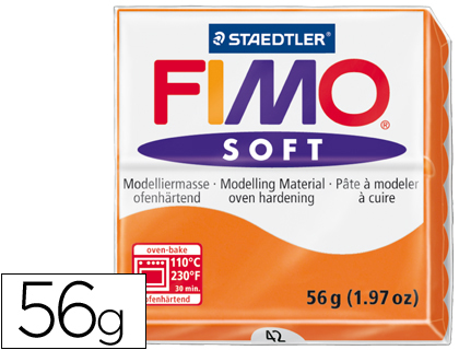 Pasta staedtler fimo soft 57 gr color naranja