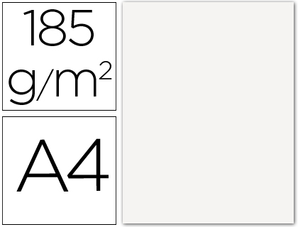 Cartulina guarro din a4 blanco 185 gr paquete 50 hojas