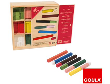 Juego diset didactico regletas 10 x 10 caja individual