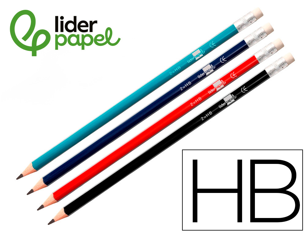 Lapices de grafito con goma liderpapel triangular