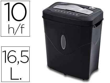 Destructora de documentos q-connect kf17974 capacidad de corte 10 h destruye grapas clips y tarjetas papelera 16,5