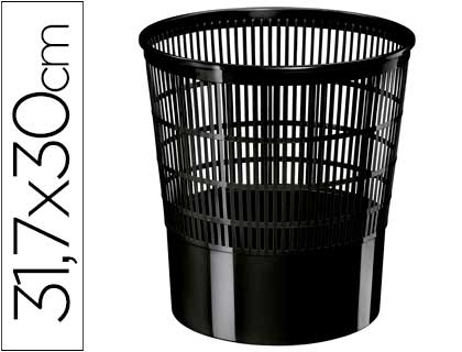 Papelera plastico cep ecoline rejilla negra 16 litros 30x30x31,7 cm