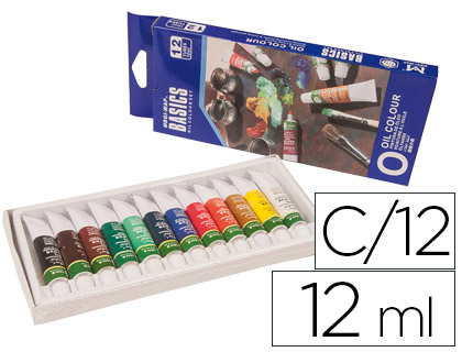 Pintura oleo artist caja carton de 12 colores surtidos tubo de 12 ml