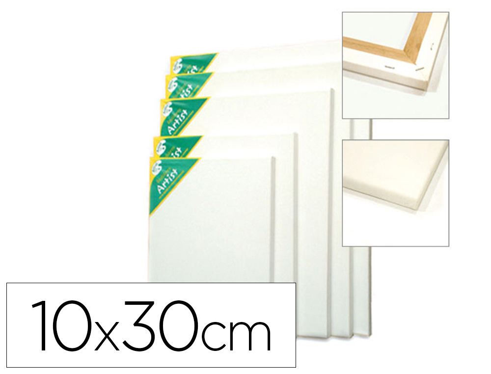 Bastidor artist lienzo grapado trasero algodon 100% 10x30 cm