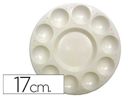 Paleta plastico artist circular con 10 huecos 17 cm diametro