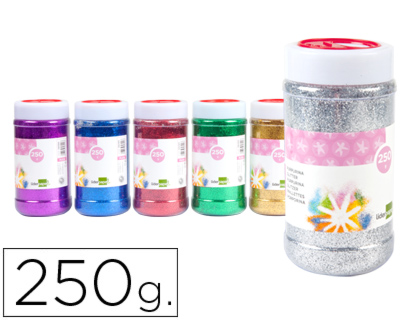 Purpurina liderpapel fantasia colores metalicos surtidos bote de 250 gr