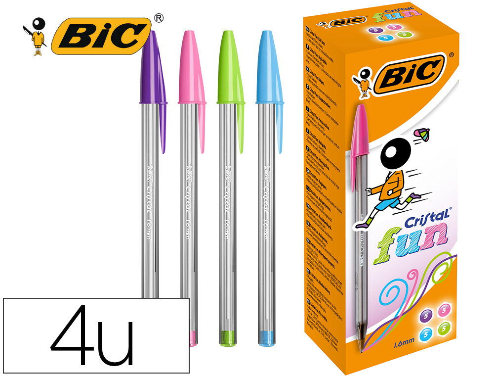 Boligrafo bic cristal large fashion cajas de 20 unidades colores surtidos