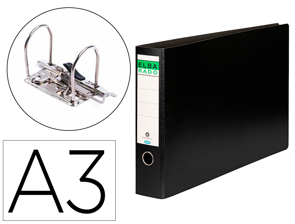 Archivador de palanca elba din a3 apaisado lomo 80 mm 320x480 mm