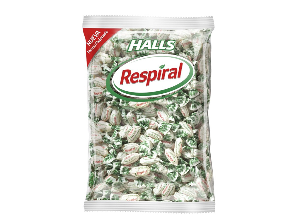 Caramelos halls respiral sabor menta eucalipto bolsa de 1 kg