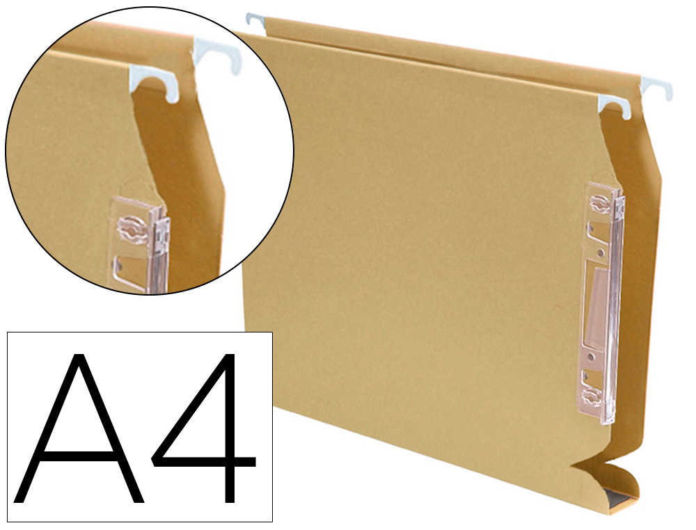 Carpeta colgante fade din a4 visor lateral 250x330x30 mm kraft