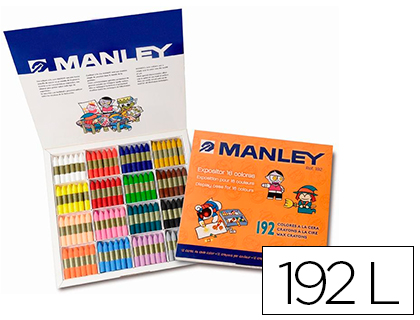 Lapices cera manley school pack de 192 unidades colores surtidos 16 x color