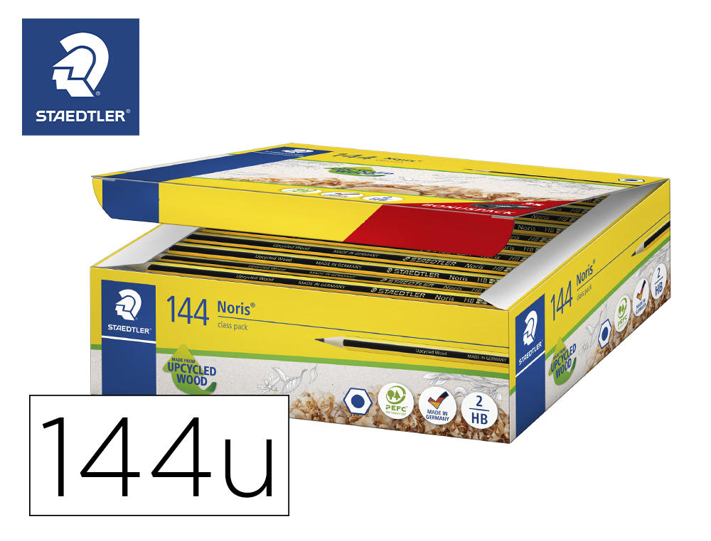 Lapices de grafito staedtler noris n.2 hb class pack de 144 unidades