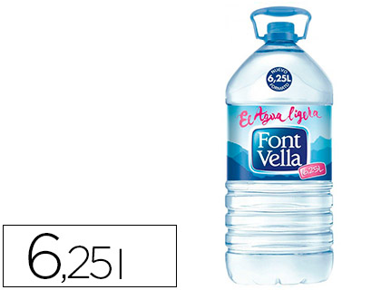 Agua mineral natural font vella sant hilari garrafa 6,25 l