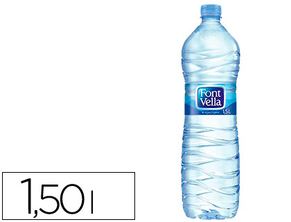 Agua mineral natural font vella botella sant hilari 1,5 l
