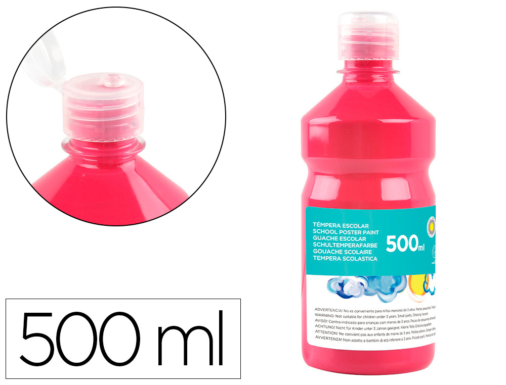 Tempera liquida liderpapel escolar 500 ml fucsia