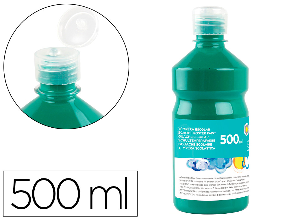Tempera liquida liderpapel escolar 500 ml verde oscuro