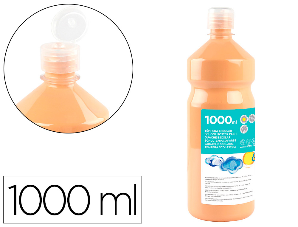 Tempera liquida liderpapel escolar 1000 ml carne