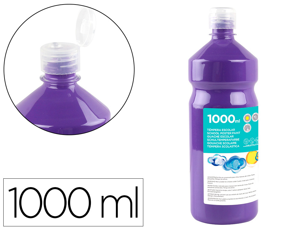 Tempera liquida liderpapel escolar 1000 ml violeta