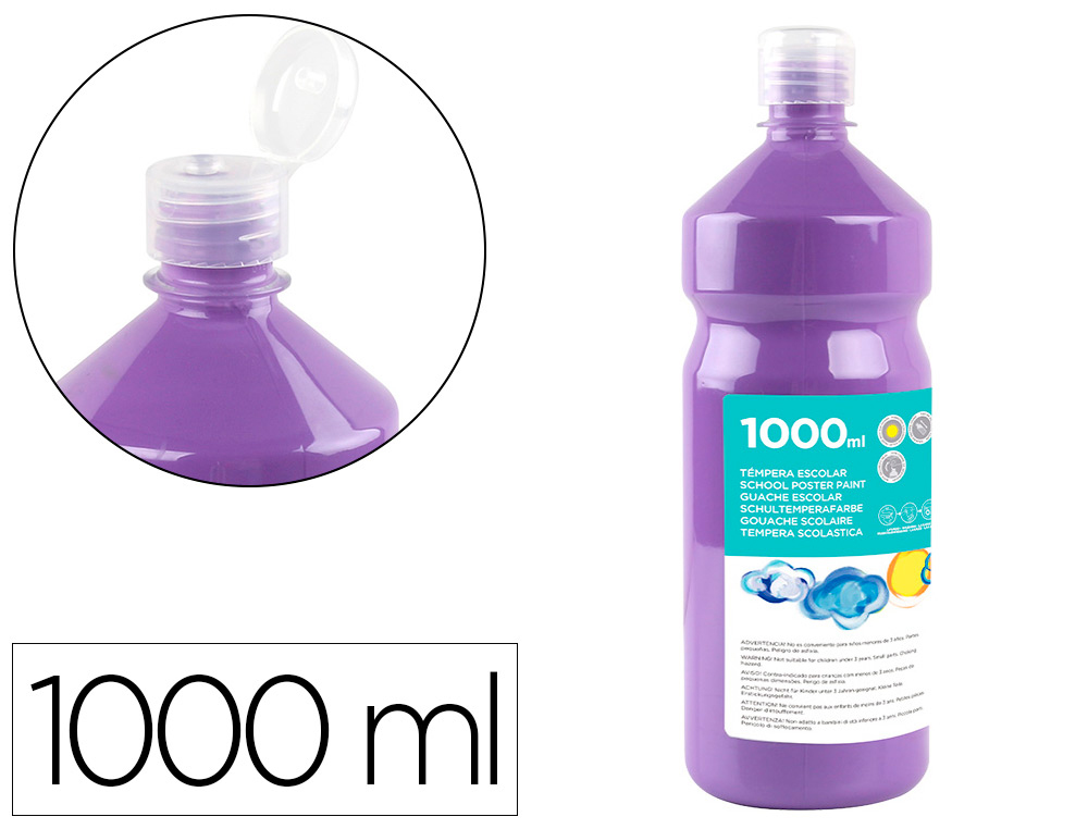 Tempera liquida liderpapel escolar 1000 ml lila