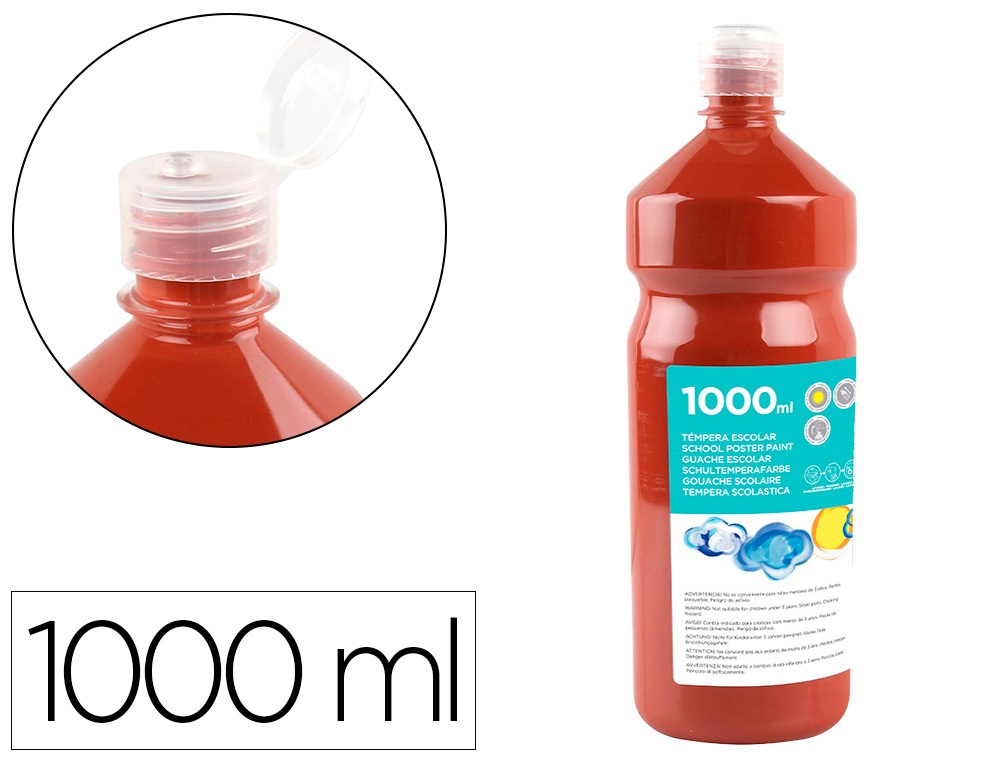 Tempera liquida liderpapel escolar 1000 ml marron