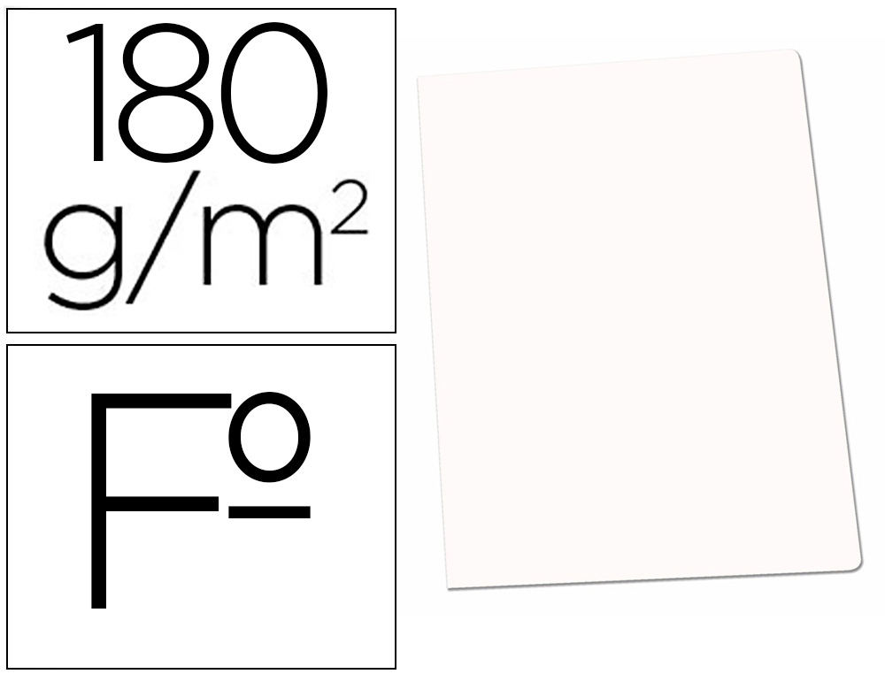 Subcarpeta cartulina gio folio blanca 180 g/m2