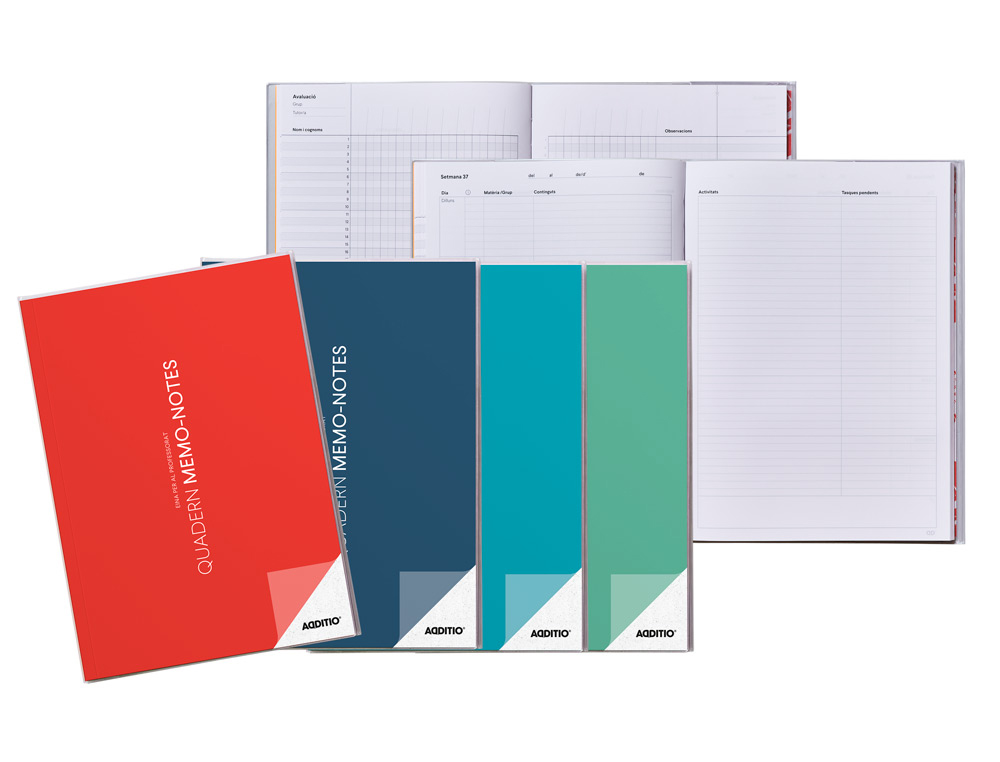 Cuaderno memo notas additio a4 evaluacion continua planificacion semanal catalan