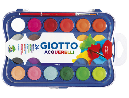 Acuarela giotto 24 colores con pincel estuche de plastico