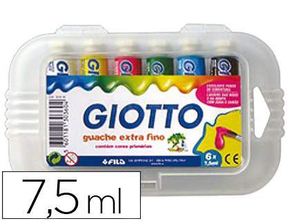 Tempera giotto 7,5 ml estuche 6 colores surtidos