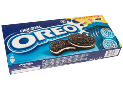 Galleta oreo original caja de 5 paquetes de 4 unidades 220 gr
