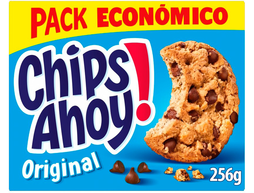 Galleta chips ahoy paquete de 128 gr caja de 2 unidades
