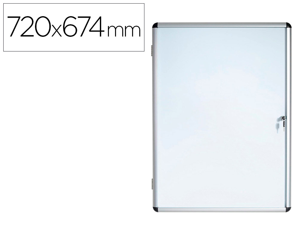 Vitrina de anuncios bi-office fondo magnetico extraplana de interior 720x674 mm