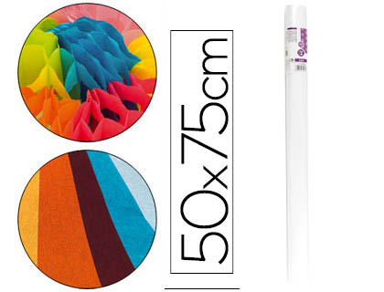 Papel seda liderpapel blanco 17g/m2 rollo de 24 hojas 50x75cm