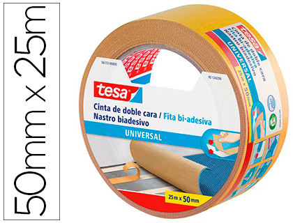 Cinta adhesiva tesa doble cara universal 25 mt x 50 mm