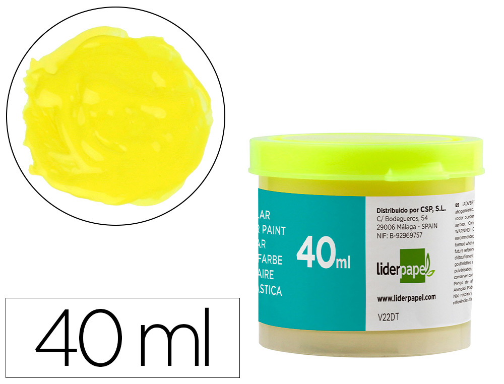Tempera liderpapel escolar 40 ml amarillo limon