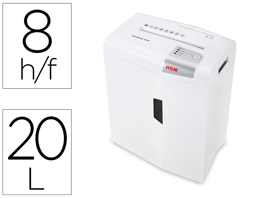 Destructora de documentos hsm shredstar x10 capacidad de corte 10h en particulas destruye grapas clips cd y tarjetas